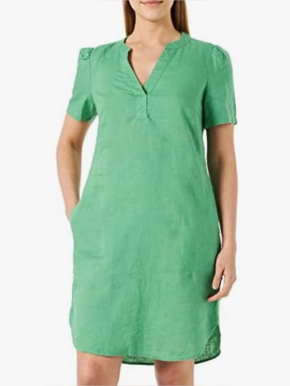 Part Two AminasePW 100% Linen Shift Dress Green Pockets Size 38